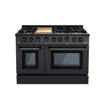 Hyxion 48" double oven stainless steel 6 burner gas stoves with grill